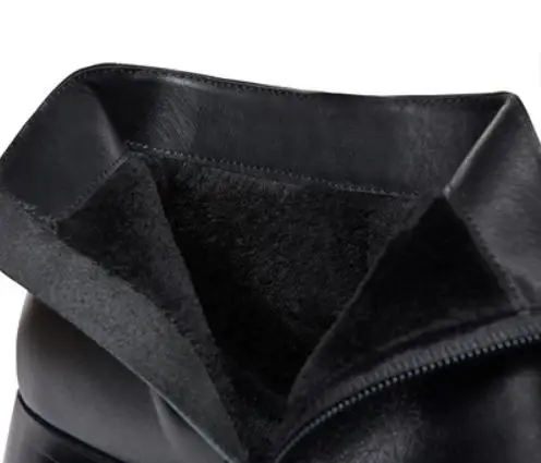 Autumn winter mens pointed toe genuine leather ankle boots men high heels quality wedding dress shoes career work boots botas 44