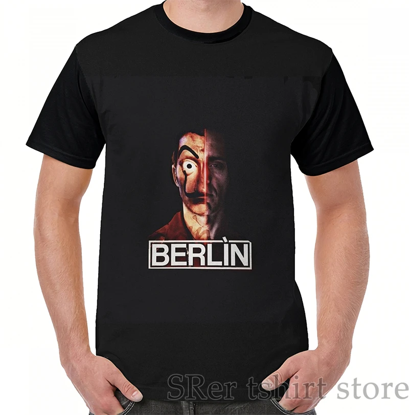 

Funny print men t shirt women Tops tee Berlin la Casa de Papel Graphic T-Shirt men O-neck Short Sleeve Casual tshirts