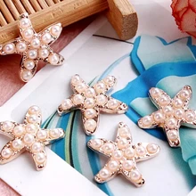 50 шт. 17 мм Жемчуг Морская звезда Бусины Пуговицы для Скрапбукинг Craft зажим для волос Декор