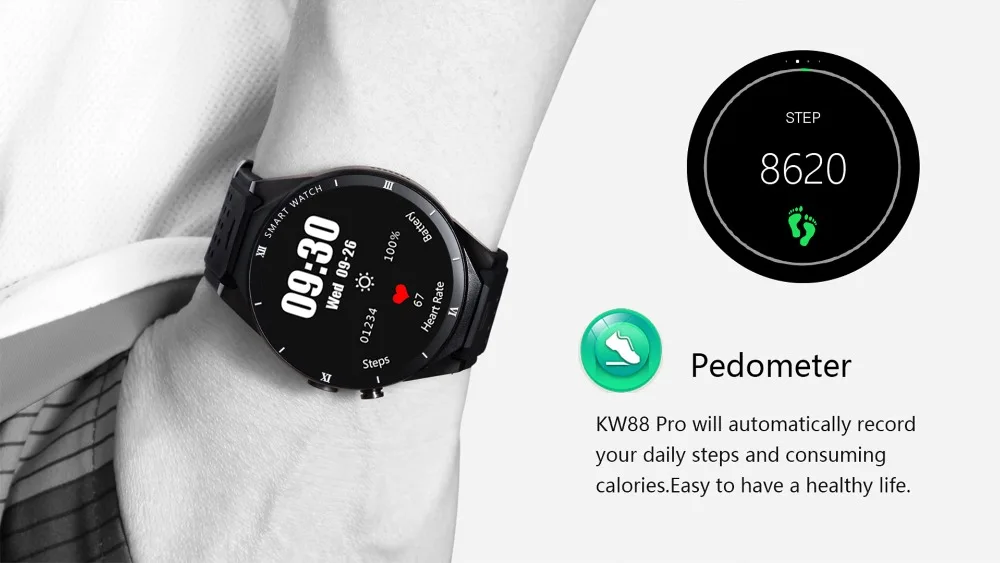 Kaimorui Смарт-часы KW88 Pro Android 7,0 OS умные часы 1 Гроа+ 16 грамм поддержка sim-карты gps Bluetooth умные мужские часы для IOS