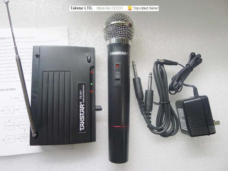 Hot Original takstar ts-331wireless microphone ktv karaoke transmitter and handheld system Real Photo | Электроника