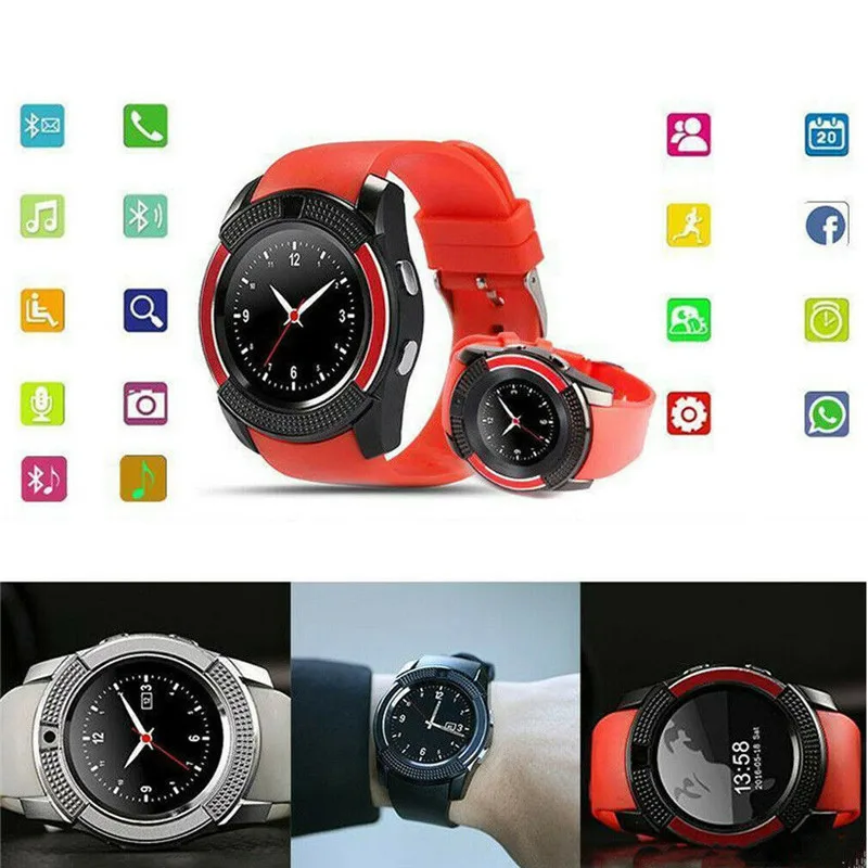 Новые модные умные спортивные часы reloj inteligente hombre Bluetooth SIM Touch трекер с дисплеем SOS для детей Подарки для IOS и Android