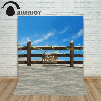 

Christmas children's photo background Snow fence Lantern sky backdrop photography vinyl camera holiday lovely
