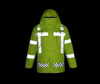 

Extended Hong Kong style Oxford cloth long sleeve raincoat Warning Reflective Waterproof outdoor overalls Many pockets printable