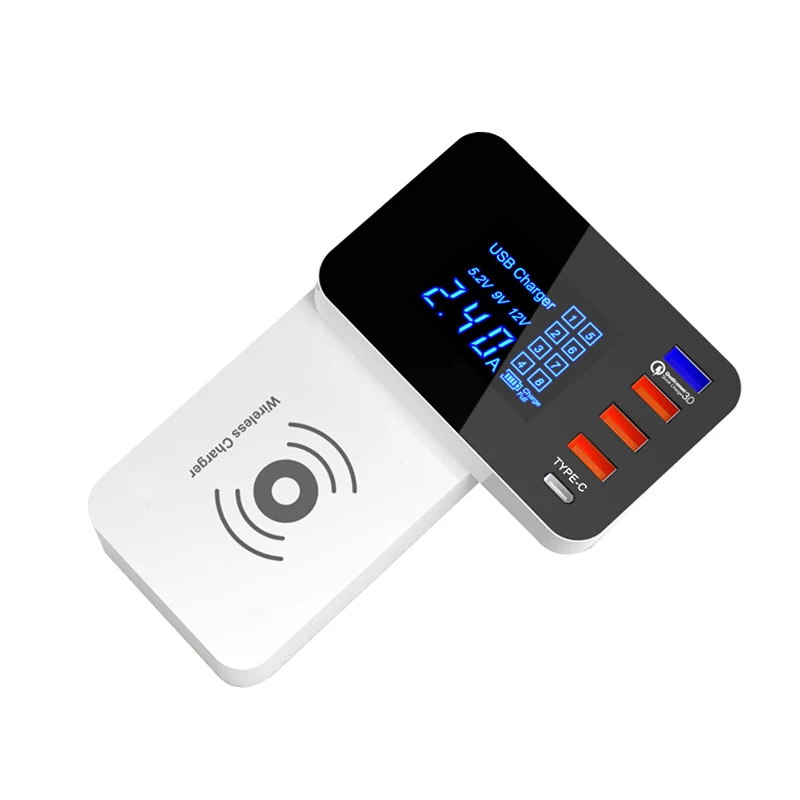 

USB Mobile Phone Wireless Fast Charger Charging Station Qi QC 3.0 Quick Charge For iPhone 8 X XR iPad Samsung S8 S9 Plus Charger