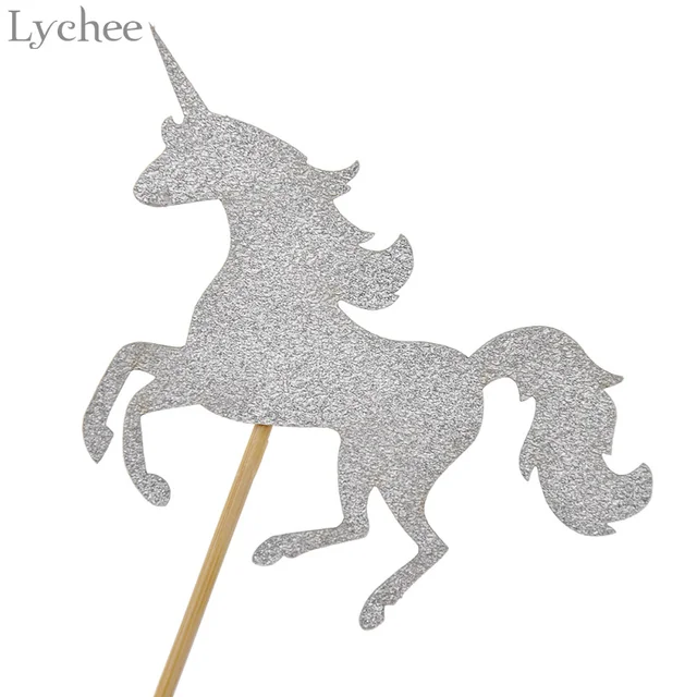 Online Lychee 5pcs Glitter Unicorn Horse Wedding Cake Topper Lychee 5pcs Glitter Unicorn Horse Wedding Cake Topper Baby Shower Birthday Party Dessert Decoration Supplies