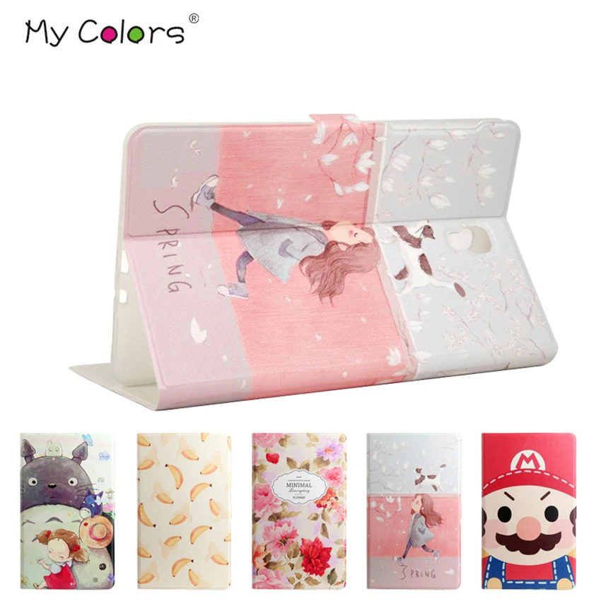 

Tab S T700 8.4'' PU Leather Case Cover Colorful Print Slim Smart Tablet Skin For Samsung Galaxy Tab S 8.4 T700 Protective Stand
