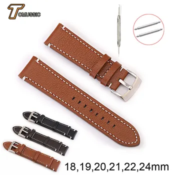 

18mm 19mm 20mm 21mm 22mm 24mm Common Litch Veins Smart Watch Replacement Genuine Leather Band Watch Strap Bracelet Wristband
