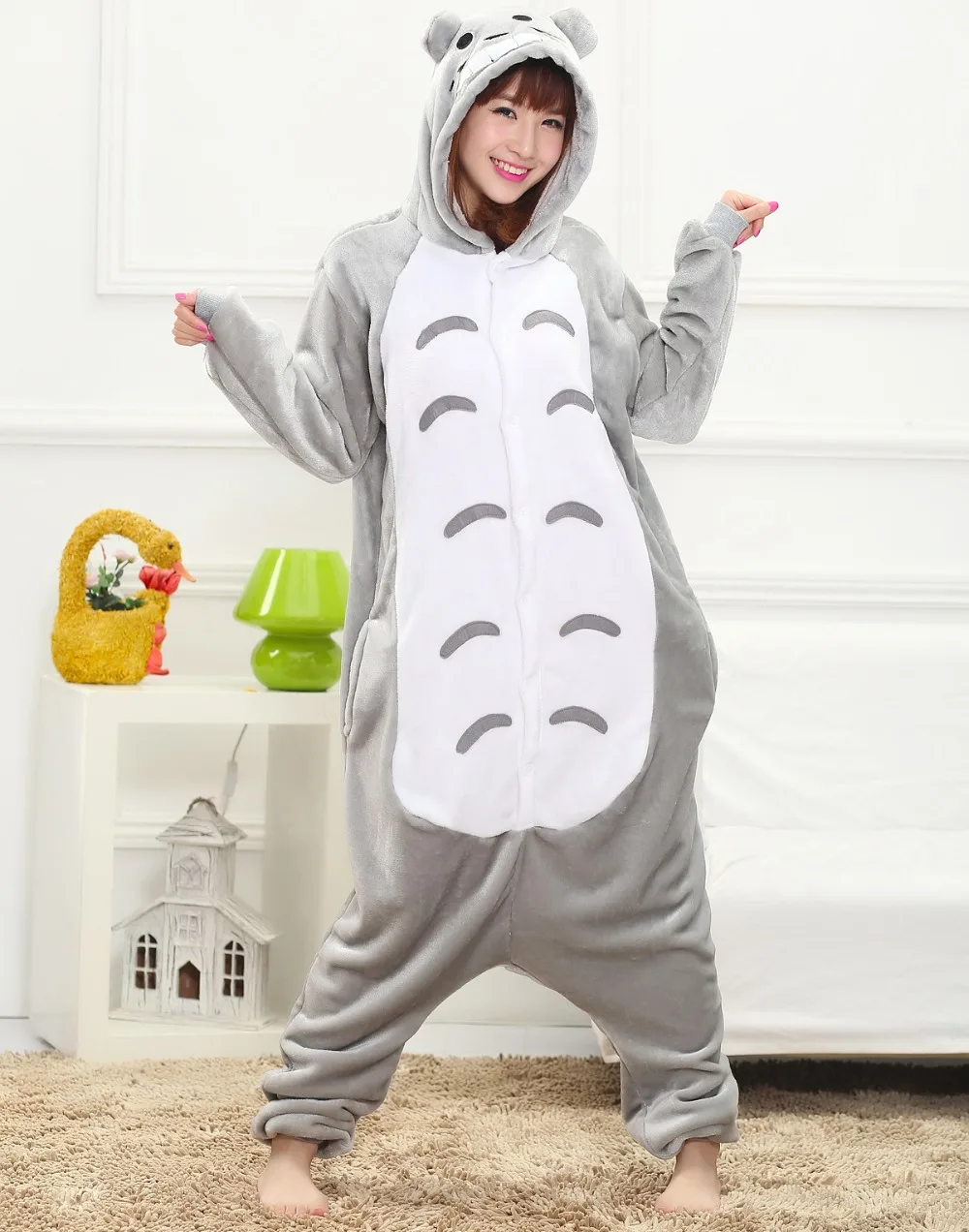 Anime Totoro unisex adults flannel animal Pajamas warm cosplay Pijama
