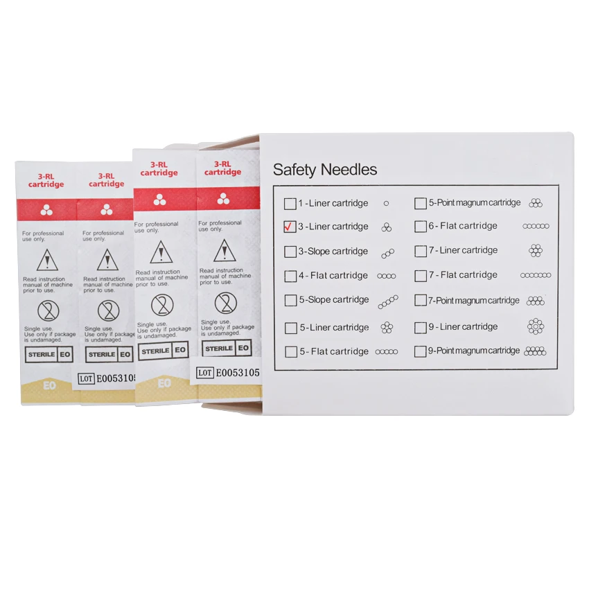 Needles70piece Cartucho 3RL Agulha de tatuagem Descartáveis Esterilizado Tatuagem Agulhas Dicas de Maquiagem Permanente Pen Máquina para Sobrancelha