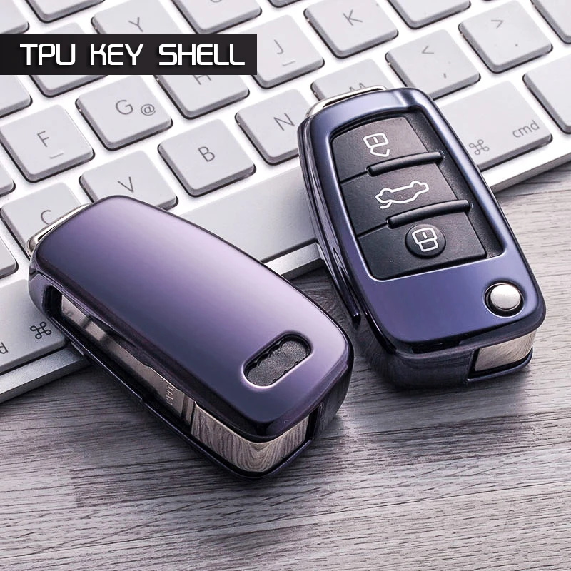 

High quality Soft TPU Auto Key Cover For Audi C6 A7 A8 R8 A1 A3 A4 A5 Q7 A6 C5 Car Holder Shell Car-Styling