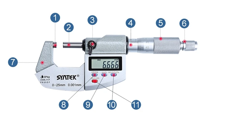 0,001 мм IP65 Электронный микрометр 0-25-50-75-100мм водонепроницаемый цифровой внешний суппорт Микрометры толщиномер метр инструменты