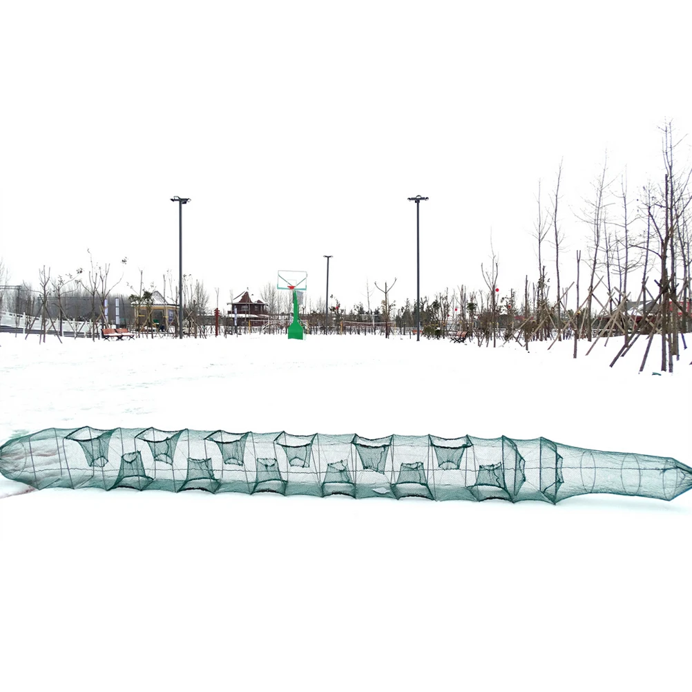 

Crab Crayfish Lobster Catcher Live Trap Fish Net Eel Prawn Shrimp Lure Nets 3.5m 11 intervals Foldable Nylon Fishing Net