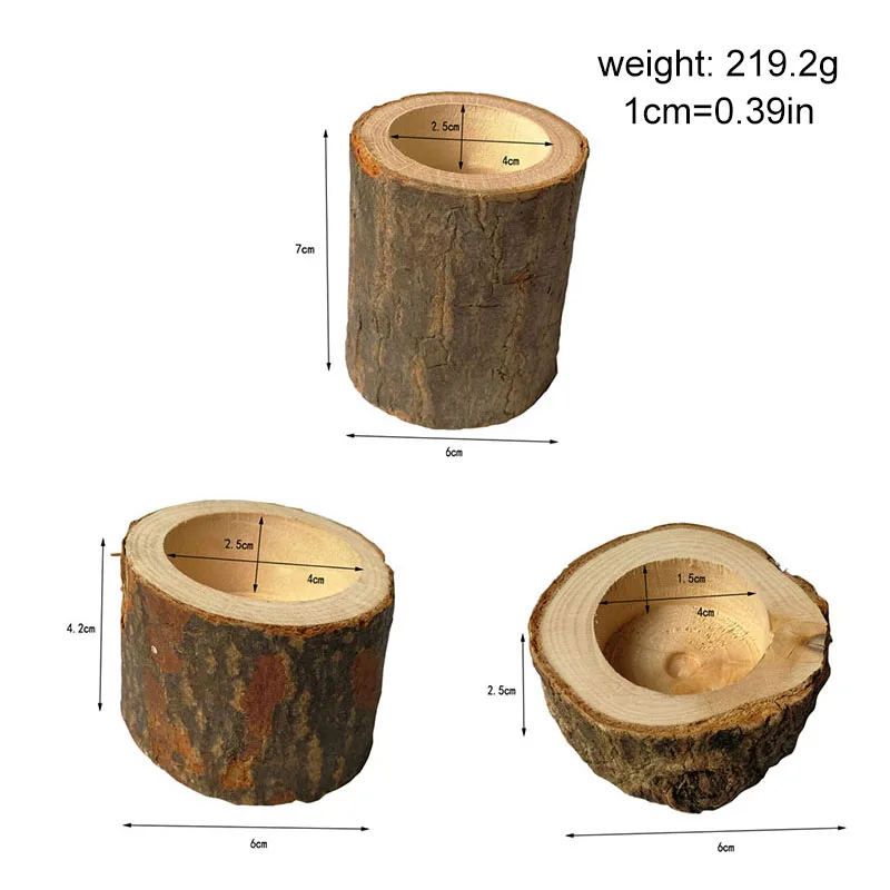 Деревенский коры подсвечник деревянные подсвечники стенд суккулентная Плантатор горшок Свадебная вечеринка рождество дом бар сад украшения