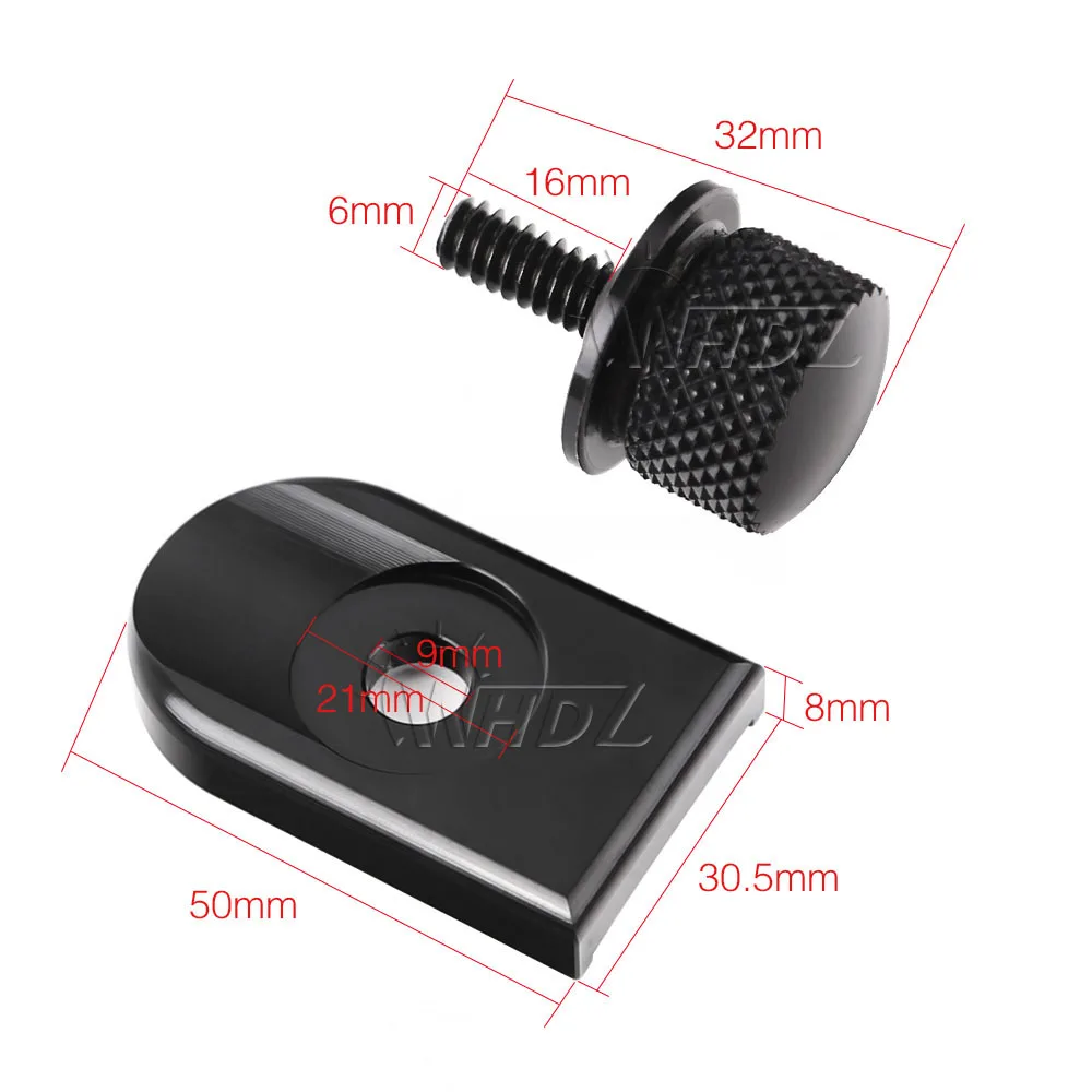 WHDZ 1 pc Silver Seat Bolt Tab Screw Mounting Knob Cover For Motorcycle Harley Softail Streetbob Road King Seat Screw Aluminium (2)