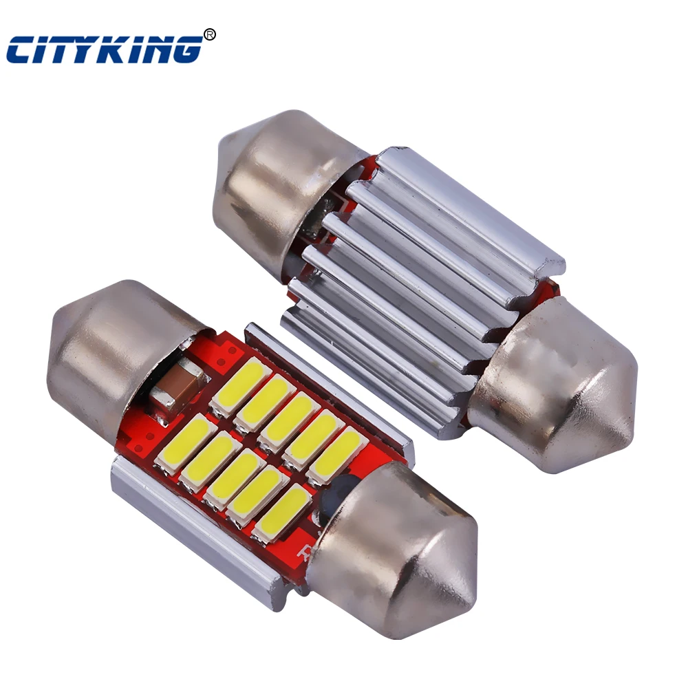 10pcs Led C5W 10LED 4014 smd No Polarity c5w led 31mm Festoon Led Error ...