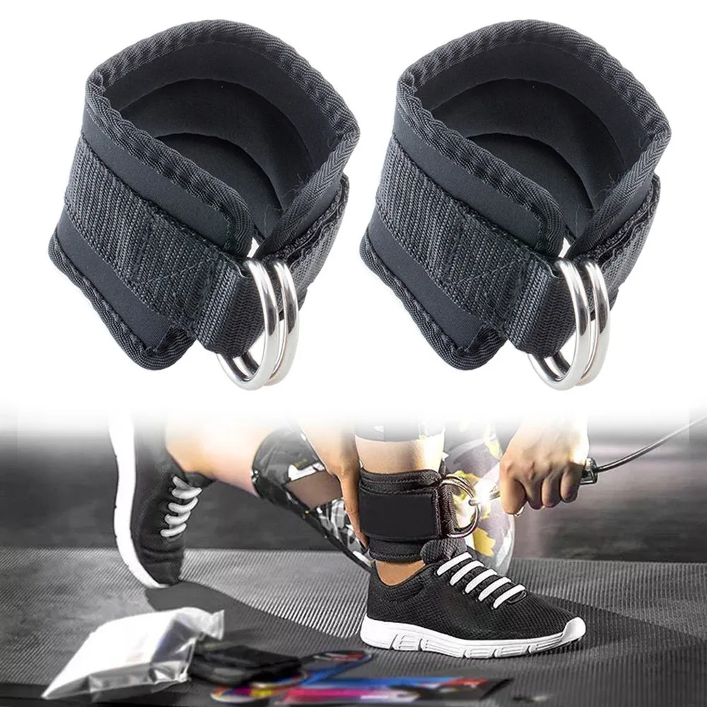 

Ankle Strap Thigh Adjustable Cable Attachment Fitness Sports Gym Cuff Wrist Belt Double D Ring Leg Pulley Weight Lifting