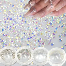 250 шт./кор. 1,0 мм SS3 прозрачный Ab Цвет 3d Nail Art Украшение для маникюра, блестящие Flatback Стразы для 3D ногтей аксессуары BENJ257