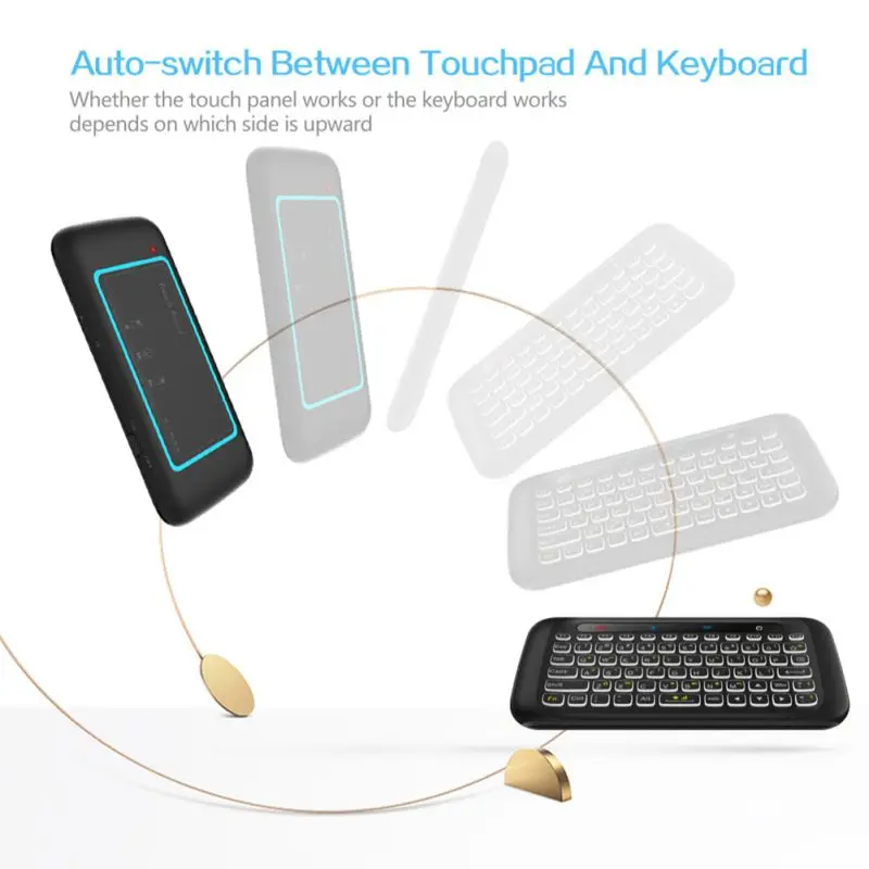 H20 мини беспроводная клавиатура с ИК-пультом дистанционного управления/обучения Air mouse совместима с Google/для Android tv Box Black