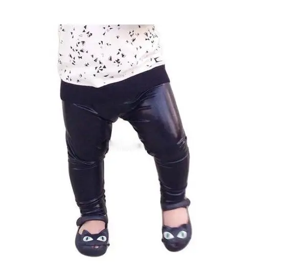 Ins * vendita calda 2015 della neonata Imitazione pantaloni di pelle nera \u0026  colore oro chiaro 1 5 T bambini moda autunno panno di trasporto  libero|pants black|pants fashionleather pants girl - AliExpress