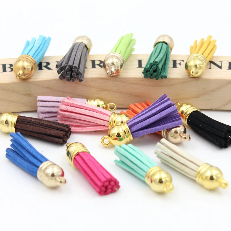 

20Pcs/lot Suede Tassel Fringe DIY Clothing package Key Chain Bag Findings Pendants Crafts Handmade Jewelry Making Accessories