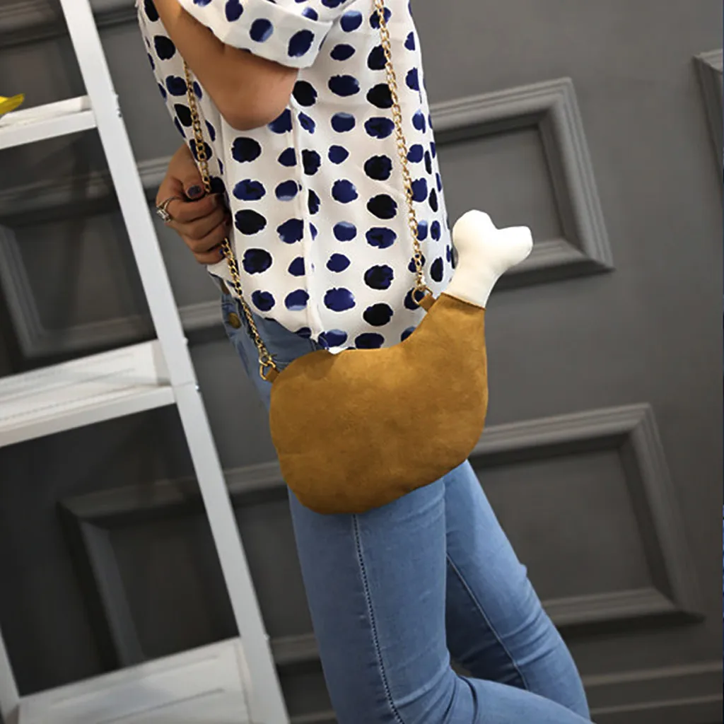 

Shoulder Bag Women 2019 New Funny Chicken Leg Shape Casual Shoulder Bags Ladies Girls Versatile Cute Chain Bag Bolsa Feminina