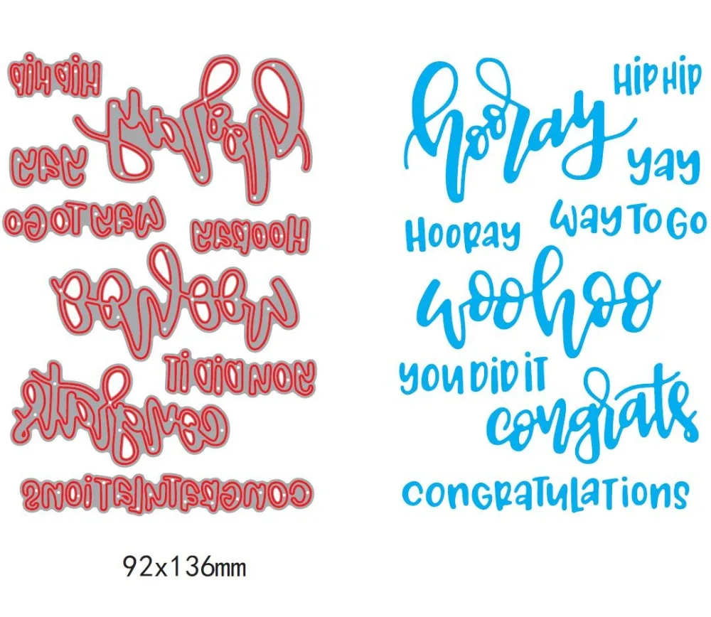 

Hooray Congratulatons Sentiment Dies cuttings Scrapbook DIY photo cards account rubber stamp clear stamp transparent stamp