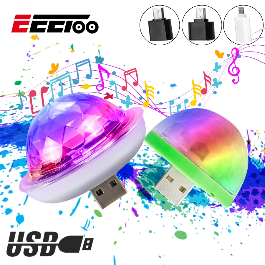 EeeToo Красочный USB ночник светодиодный диско шар портативный для детей спальня