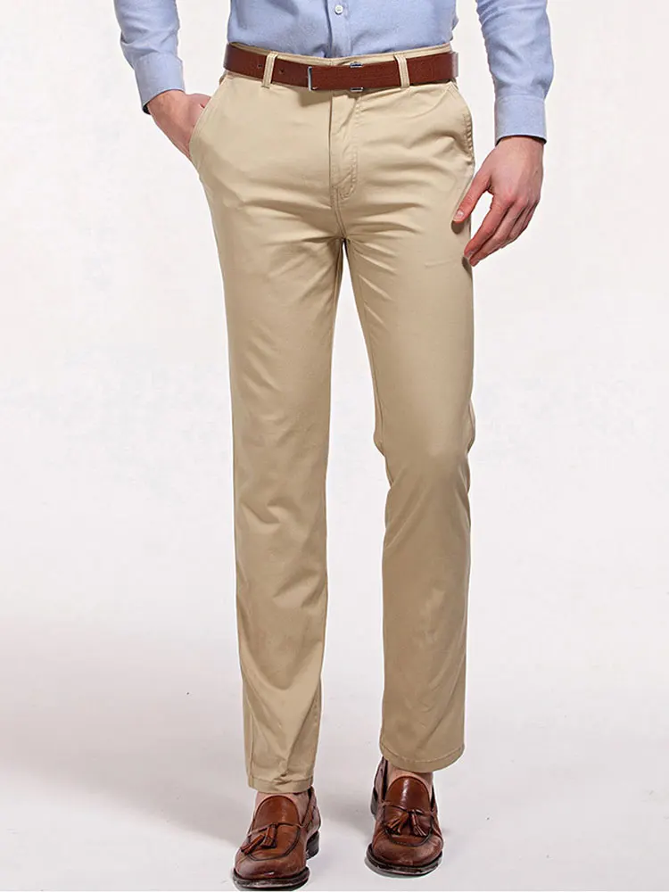

HEE GRAND Men Full Length Thin Casual Pants 2018 Office Straight Basic Style Summer Breathable Slim Fitted Trousers MKX1307