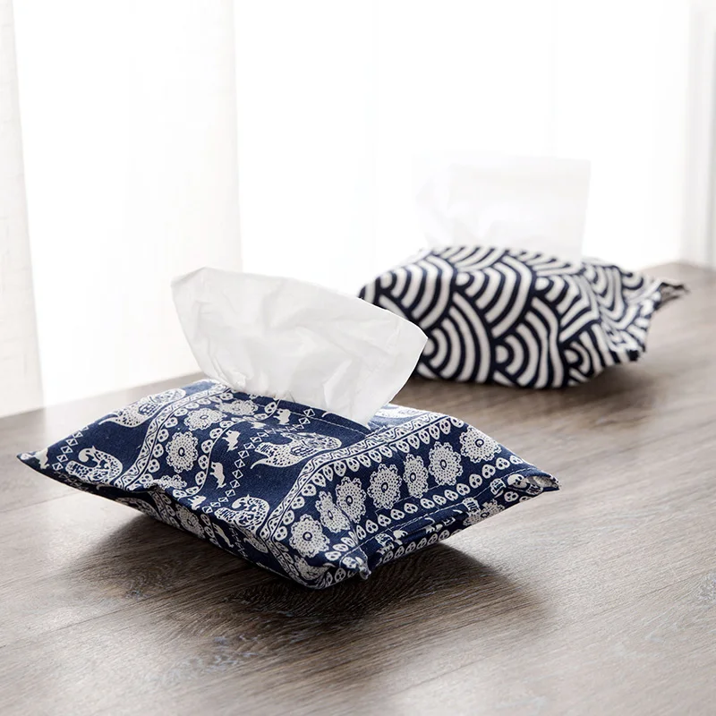 

Cloth Table Decoration Home Car Storage Tissue Case Box Container Towel Napkin Papers Bag Holder Box Case Home Car Organizer