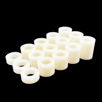 

50pcs M6 Plastic stud ABS washer Round hole pillar Screw casing circle Spacer column Outer diameter 9mm 2mm-11mm Length