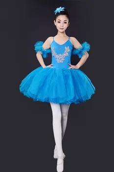 

Female Retail Girls Dancewear child dance Skirt women ballet Dress perfect Birthday Gift shine ballet stage wear 4 color