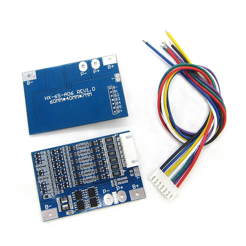 

6S 22.2V Lithium Battery BMS with Balance Protection Board 18650 Li-ion 25.2V Lipo Overcharge Overdischarge Protect Circuit BM