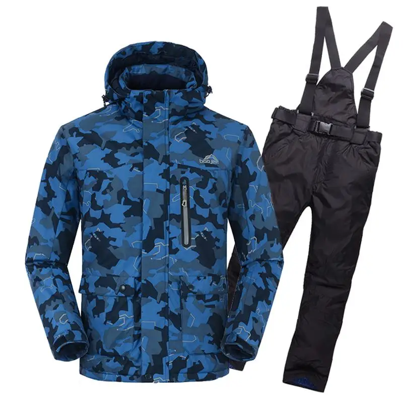 

Winter Men Ski Suit 2017 Men's Wear Camouflage Ski Jackets Pants Waterproof Windproof snow suit clothes pants High Quality