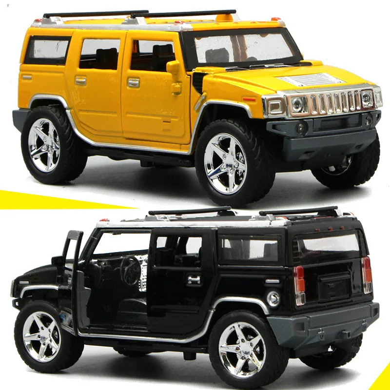 For Hummer H2 Off Road Alloy Cars Toy Model Sound Light Pull For Hummer H2 Off Road Alloy Cars Toy Model Sound Light Pull Back Open Door Car Auto Slgoed Birthday Gifts Kid