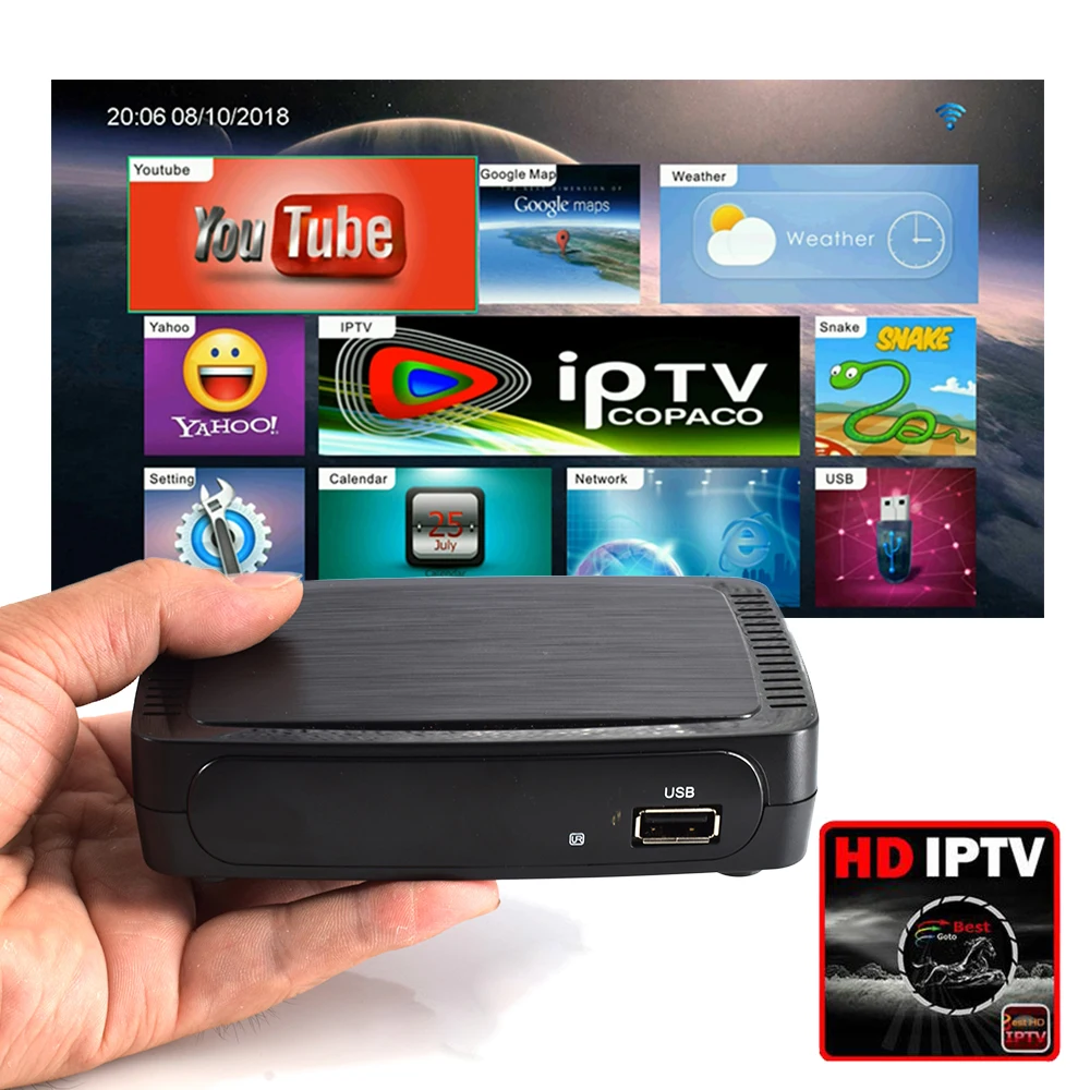 Satxtrem M968 IP tv Smart tv Box Android Full 1080P H.265 поддержка RT5370 USB WiFi EPG Youtube Netflix tv Turner мини-приставка