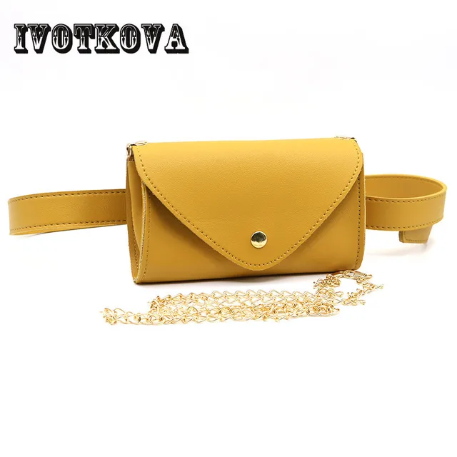 IVOTKOVA Women Bag Fashion Female Waist Packs 9 Colors 2 Layers Belt Funny Pack Pu Leather Women Purse Shoulder Bag
