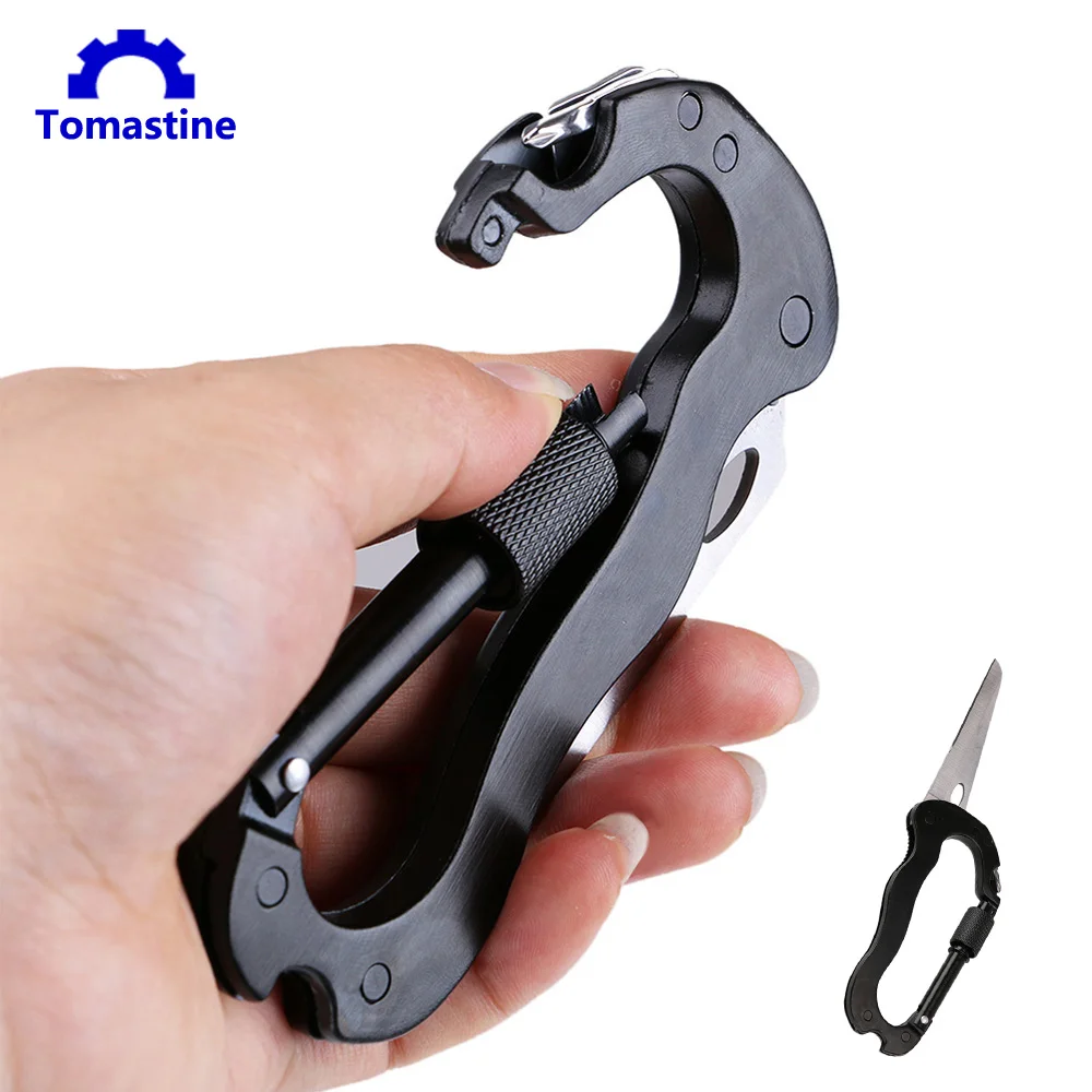 5 in 1 Outdoor Camping Multi function Knife Buckle Matel Climbing