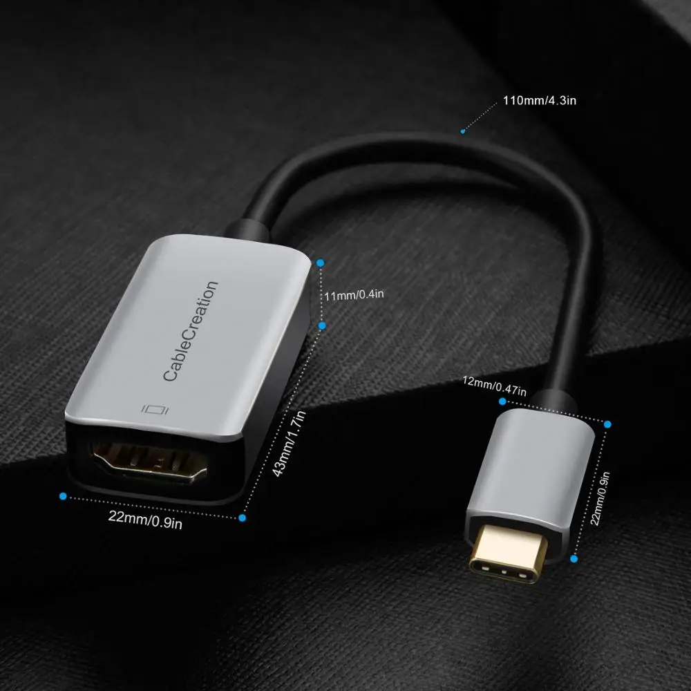 USB C к HDMI (4K @ 60Hz) кабель Type (Совместимость с Thunderbolt 3) адаптеру совместимый MacBook Pro