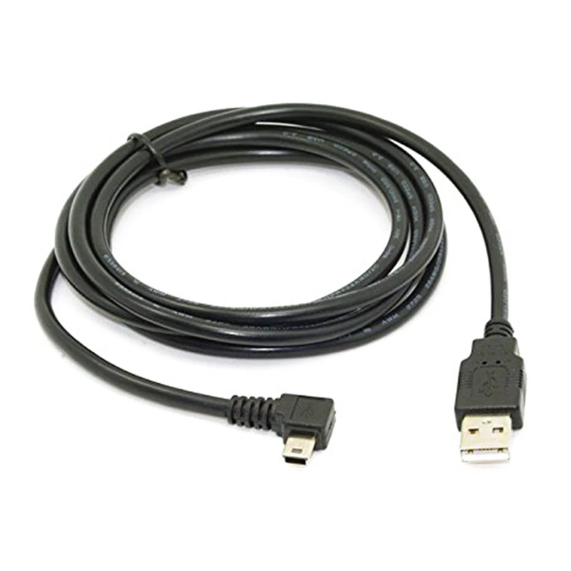 Aabb-мини-usb B Тип 5pin мужской прямоугольный 90 градусов к USB 2,0 Мужской кабель для передачи данных 1,8 м - Цвет: Black