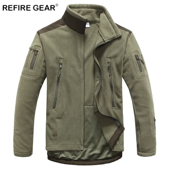 

ReFire Gear Winter Outdoor Warm Tactical Fleece Jackets Men Thick Windproof Multi Pockets Military Jackets Camping Army Clothing