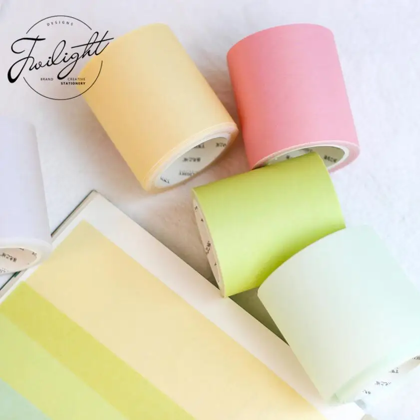 

50mm Wide Solid Rainbow Color Basics Decorative Paper Writable Adhesive Washi Tape Masking Tape School Supplies Stationery