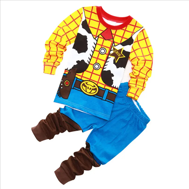 Мультфильм супергерой Супермен Косплэй для маленьких мальчиков пижамы для маленьких мальчиков От 2 до 8 лет, одежда для сна, костюм для детей Для мальчиков подарки комплект из 2 предметов одежды, комплект - Цвет: 010