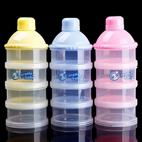 1x портативный для малышей Кормление молока порошок и пищевой бутылки контейнер 4 ячейки сетки коробка случайный цвет