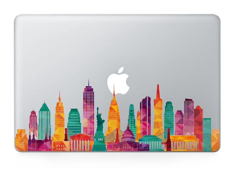 GOOYIYO - New Laptop Sticker Famous City Sight Landmark Skins For MacBook Air Pro Retina 11 13 15 Sticker Vinyl Partial Decal