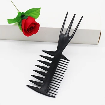

Dropship Black Color 3 Way Large Wide Tooth Comb Salon Afro Hair Pick Brush Comb Hairdressing Hair Styling Comb Braid Tool