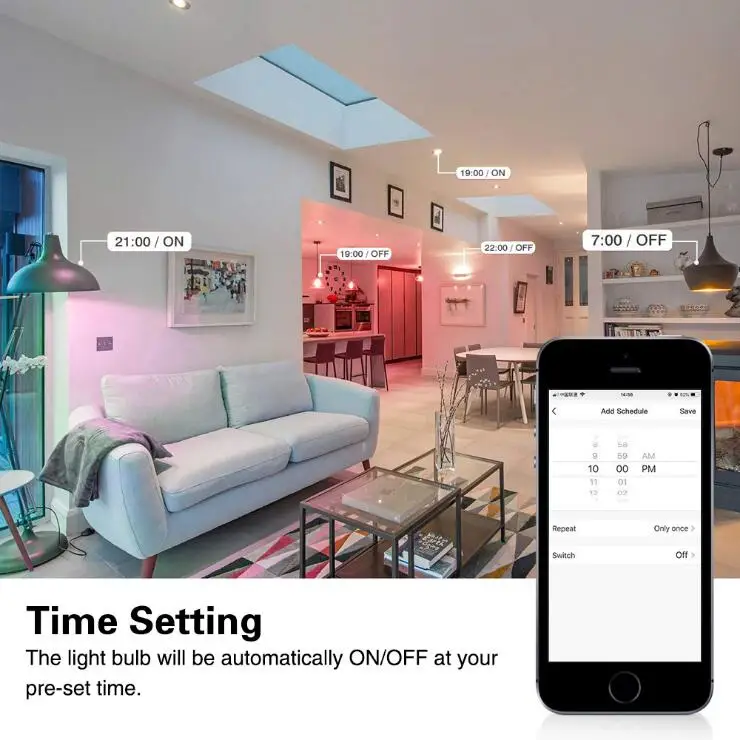 Волшебная светодиодсветильник лампа 10 Вт E27 RGB для умного дома с Bluetooth изменение