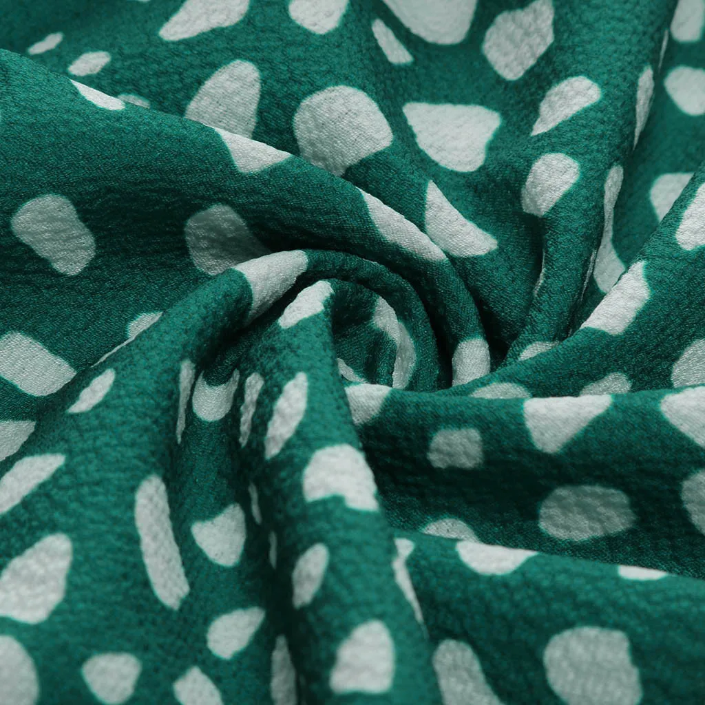 Womail юбки женские Высокая Талия юбки средней длины с разрезом на пуговицах зеленый с леопардовым принтом в горошек летняя юбка пикантная модная женская обувь в стиле «Бохо юбка M523