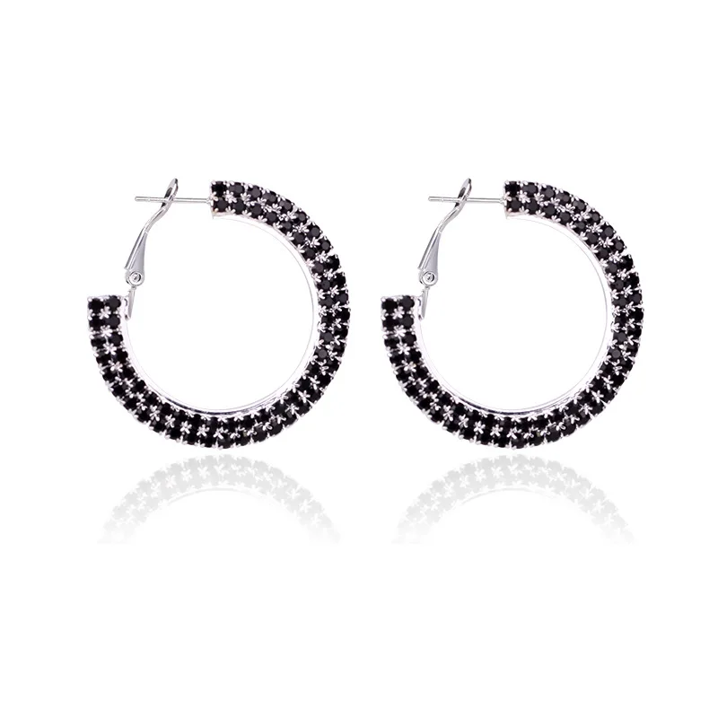 

More than European and American popular row c shape earrings small circle exaggerated claw chain atmosphere earrings