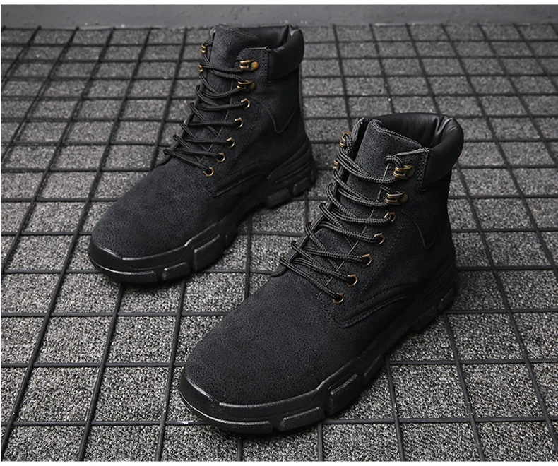 Men's Casual Shoes Motorcycle Boot Winter Tactical Ankle Boots Men Pig Leather Military Boots Men Desert Winter Combat Boot New (15)